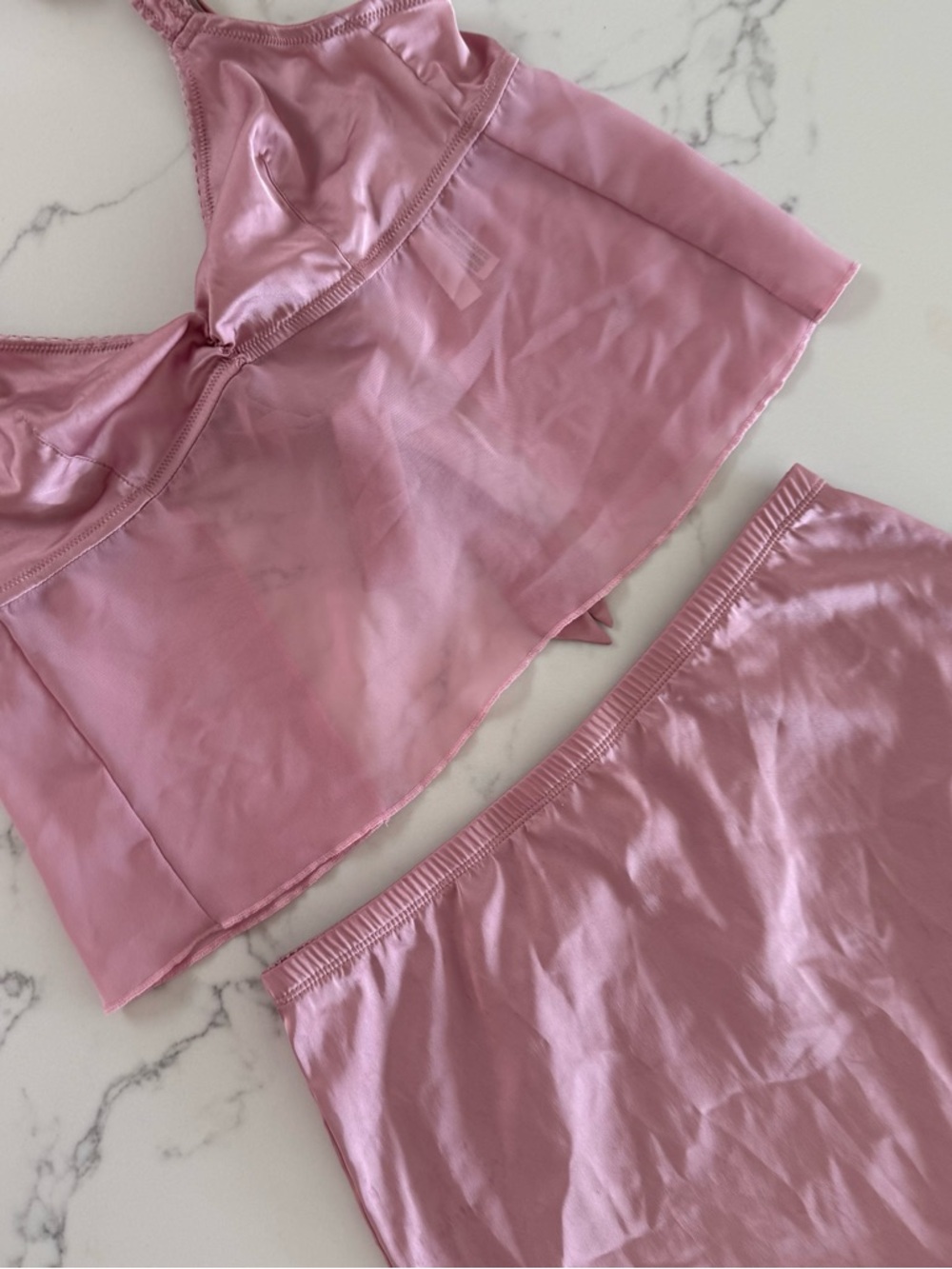 By Anthropologie Tie-Back Sheer Cami & Ruffle Mini Skirt SET - Size S/M - Picture 3 of 14